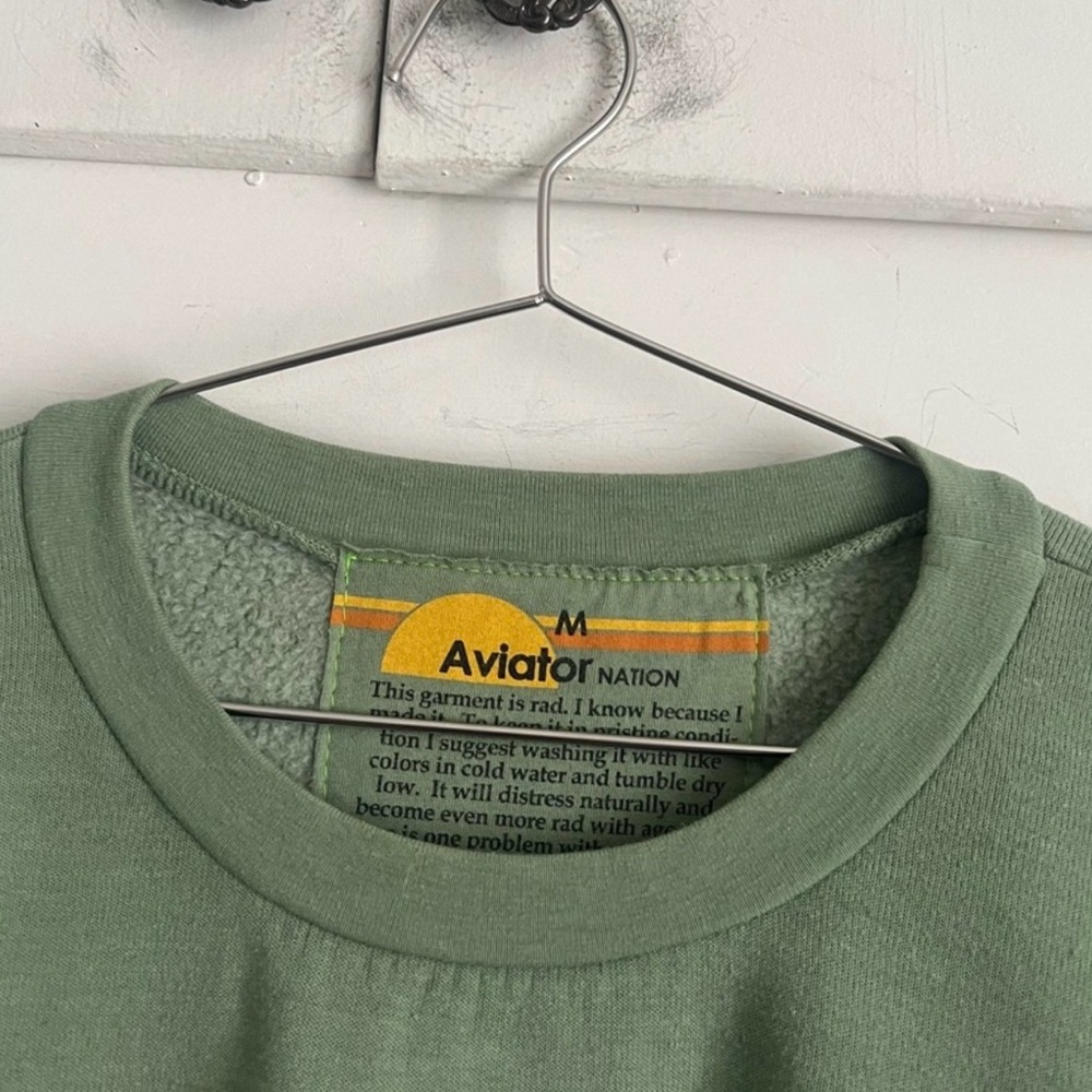 Aviator Nation in sage crew neck - Picture 4 of 7